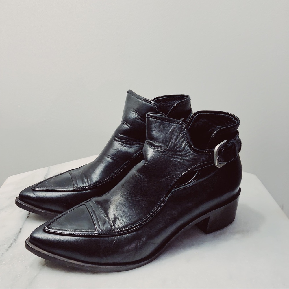 Chanel Calfskin and Patent Short Boots w/35mm heel